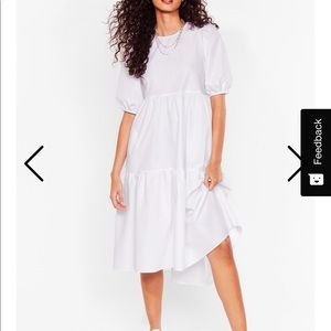 Nasty Gal Puff Sleeve Midi Dress